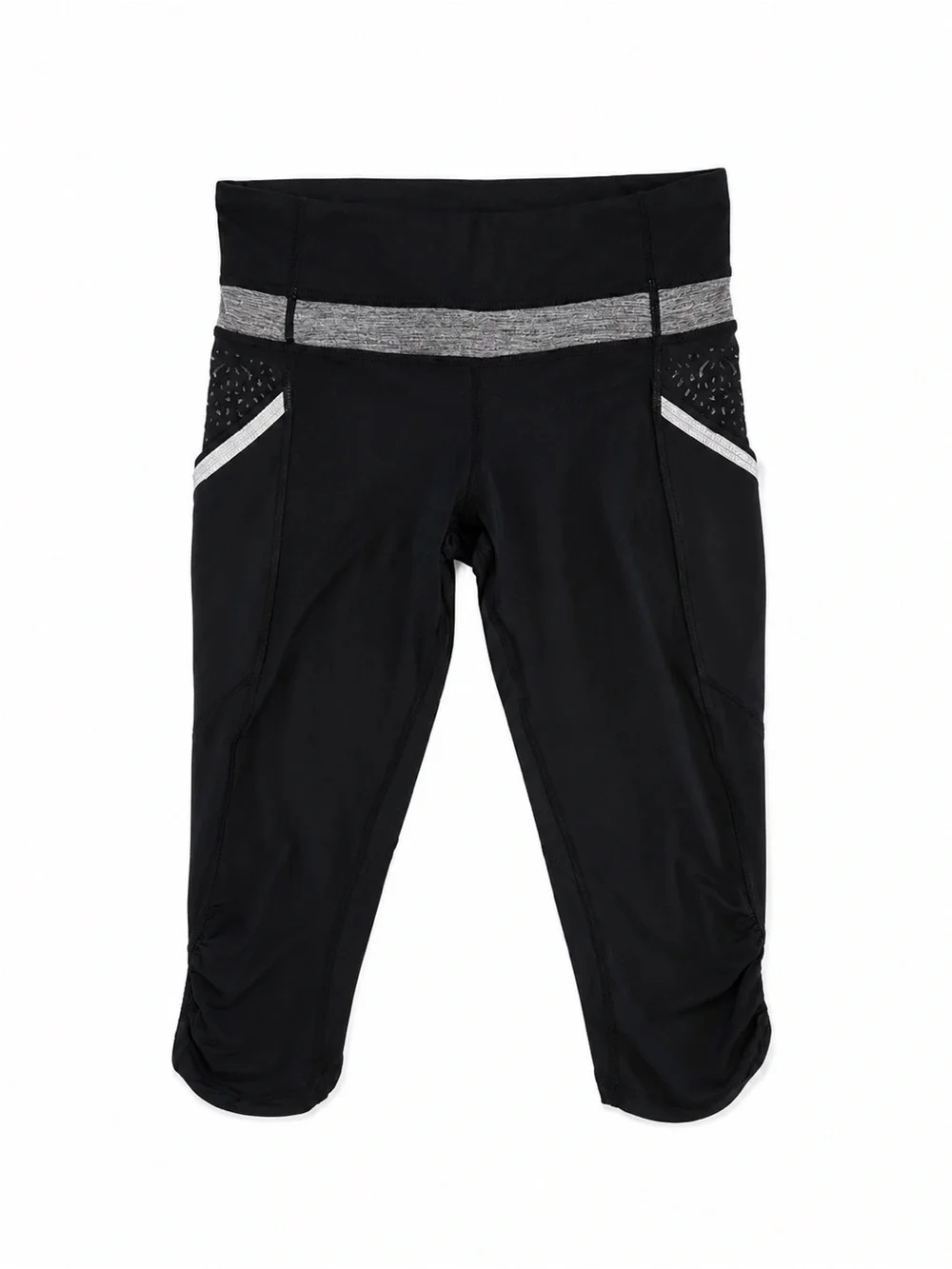Lululemon Run Inspire Crop Leggings Black Reflective Mesh Size 4